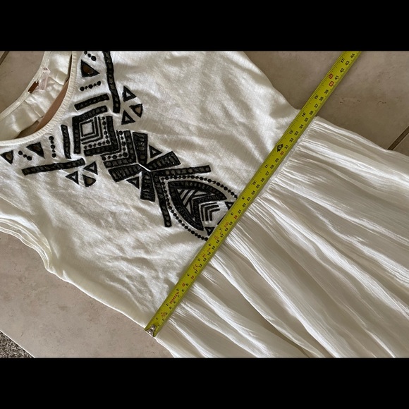 Free People Toosaloosa Slub Meadow Ivory Casual Maxi Dress XS 🌿A6 - Picture 11 of 16